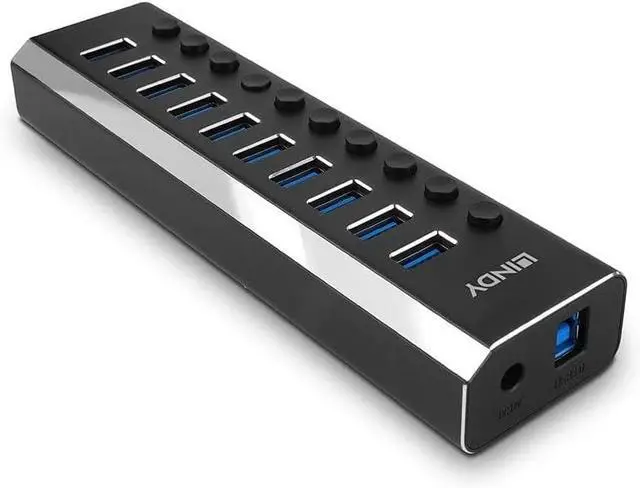 Main image of Lindy 10 Port USB 3.0 Hub with On/Off Switches