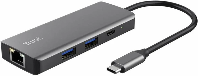 Main image of Trust Dalyx USB C Hub Multiport Adapter 6-in-1, Docking Station with 4K HDMI, 2X USB-C, 2X USB 3.1 with 5 Gbps Data Speed, Gigabit Ethernet Port, USB C Adapter for Laptop, MacBook - Silver