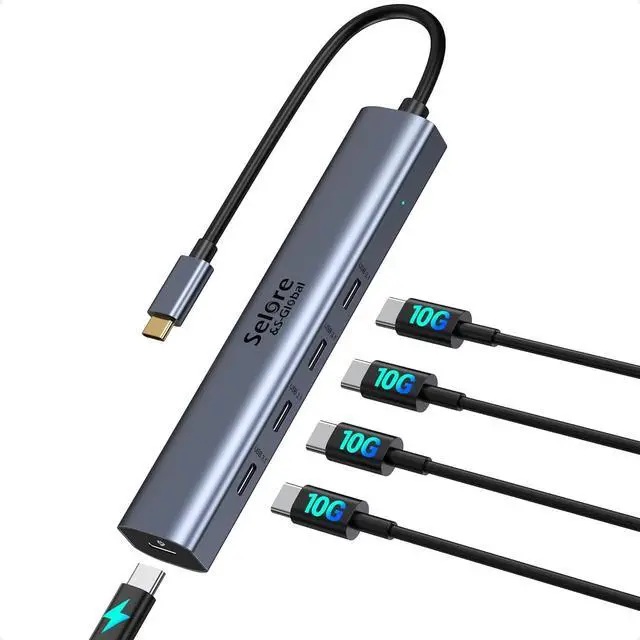 Main image of 10Gbps USB-C Hub, 5-Port USB-C Splitter with 100W Power Delivery, Multiport Adapter for Laptops, USBC Hub for MacBook Pro/Air M2/M1, iPad, Dell, HP, Samsung