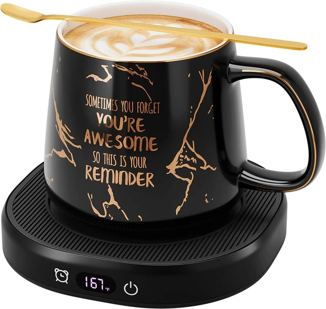 Main image of Coffee Mug Warmer, You are Awesome Mug with Coffee Warmer Set, Electric Coffee Cup Warmer for Desk 8 Hours Auto Shut Off, Tea Beverage Warmer with 4 Temperature Setting, Birthday Gifts for Women Man