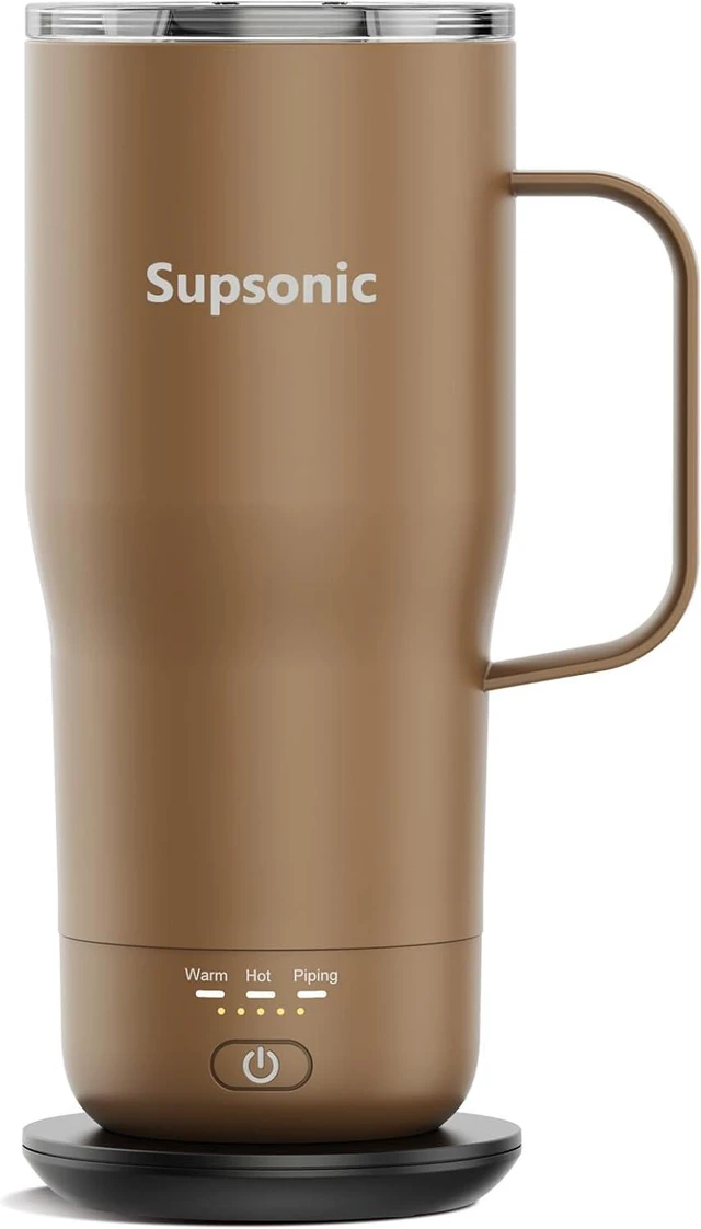 Main image of Supsonic - 20oz Self Heating Mug, Electric Coffee Mug Warmer Set with Auto Shut Off, Rechargeable Temperature Heating for Beverage, Coffee at Home & Outdoor, Heated Coffee Mug Gifts for Men Women | S3