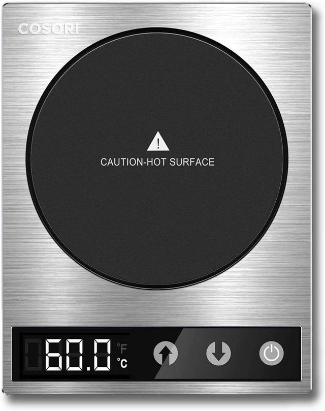 Main image of COSORI, Gravity Induction Coffee Cup Warmer&Beverage Warmer for Desk Auto Shut Off, LCD Display with Temperature Setting, Water, Cocoa, Milk (2020 Upgraded), 5.4 x 4.3 x 0.7 inches, Silver (CO294-CW)