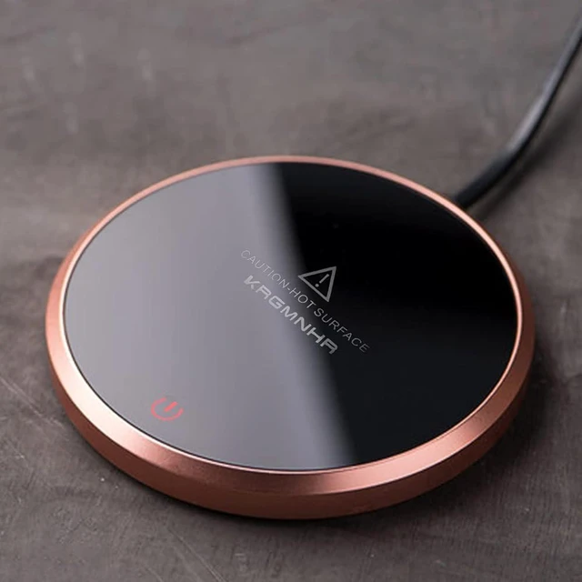 Main image of Coffee Mug Warmer - KRGMNHR 18Watt Auto Shut Off Cup Warmer for Home Office Desk Use, Electric Beverage Warmer Heating Plate for Cocoa,Tea, Water, Milk, Rose Gold
