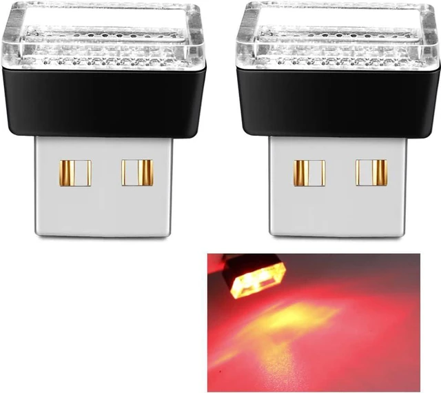 Main image of BukNikis USB Car LED Atmosphere Lights Mini LED Ambient Kit Car Accessories Lighting Universal (Red, 2 PCS)