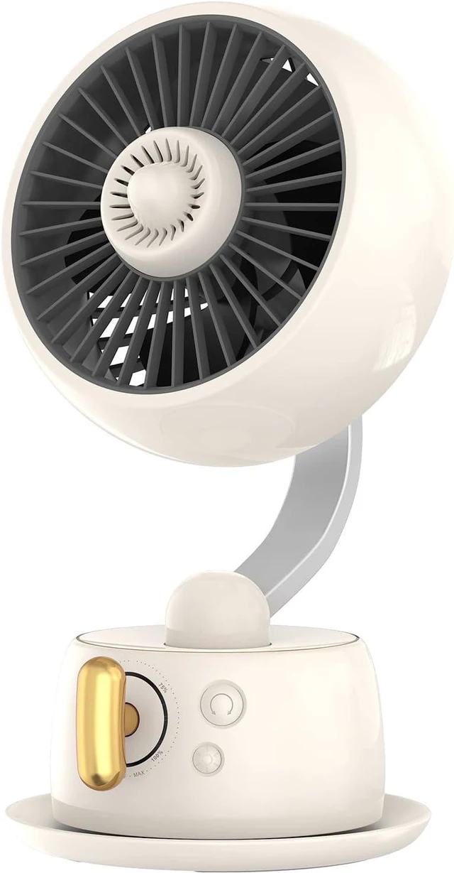Main image of Magnetic Aromatherapy Desk Fan - 10Hrs Battery, 120° Auto Swing & 27dB Quiet, Rechargeable USB-C Office Fan with Night Light, Compact for Bedroom Desk