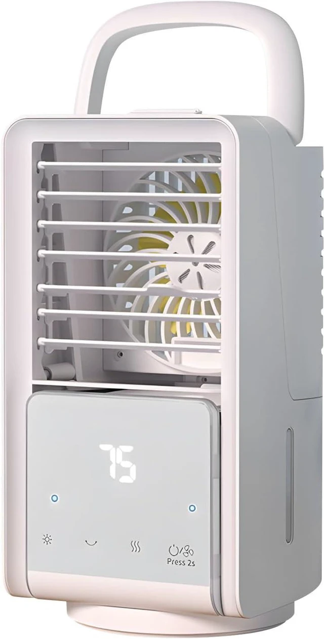 Main image of Fan with Built in 4000mAh Battery Type C Charging and Carrying Handle Quiet Oscillating Desk Fan