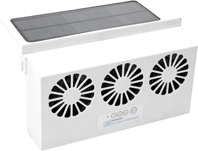 Main image of Air Cycle Fan Solar Fan Car Changing Fan Solar Exhaust Fan USB Rustle Hot Fan(White)