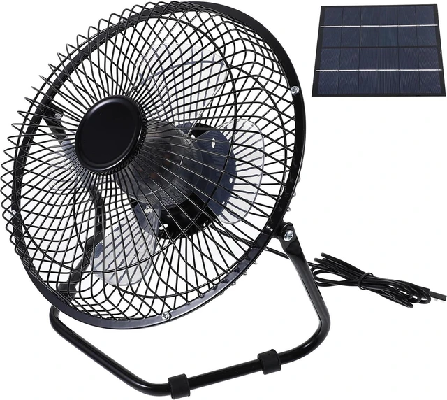 Main image of Healifty Solar Powered USB Fan with Quiet Rotation 5.2w Plastic Mini Cooling Fan for Pet House and Camping