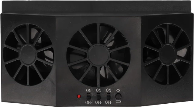 Main image of Matybobe 1.5W Solar Powered Car Ventilator 3 Holes Car Exhaust Fan Vehicle Air Circulation Fan (Black)