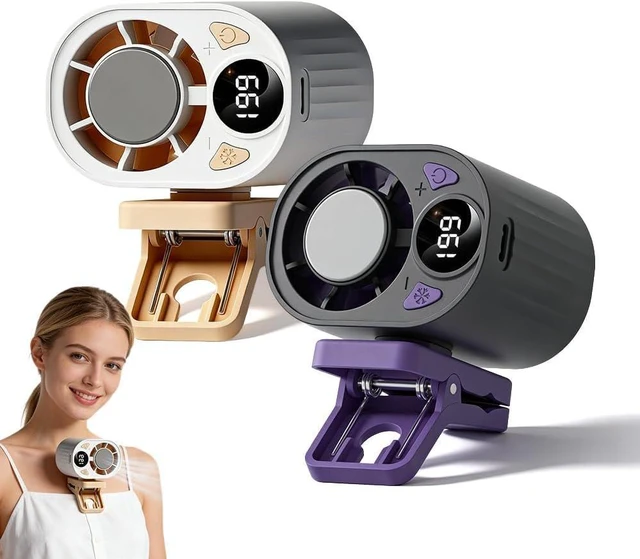 Main image of 2026 Car Clip On Air Conditioner Fan, Portable Clip-On Fan, Mini USB Rechargeable Rotatable Fan, 3-Speed Silent Mini Bladeless Fans (White + Black)