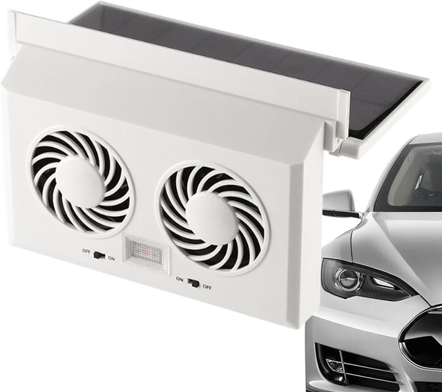 Main image of Solar Powered Car Fan,Effective Double-Head Cooling Vent - Car Window Fans Ventilator Radiator,for Backseat Frontseat Adults Lovers Families Friends Women