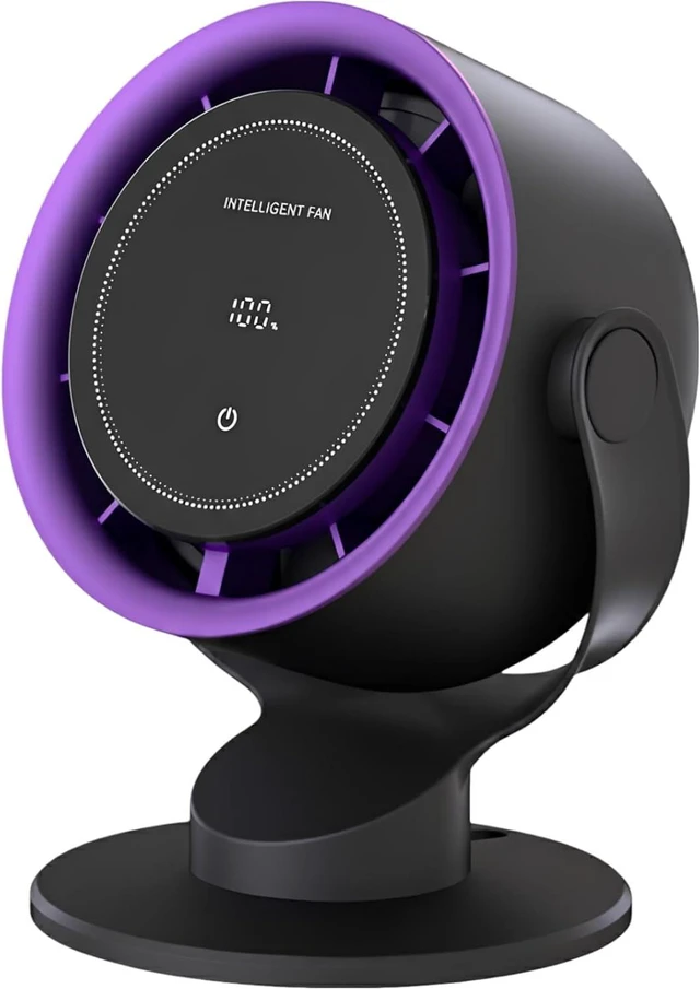 Main image of 6 Inch Gray Bladeless USB Fan for Desk, 4000Mah Rechargeable Battery, Portable Air Circulator with Led Display, Compact Personal Fan for Office, Bedroom