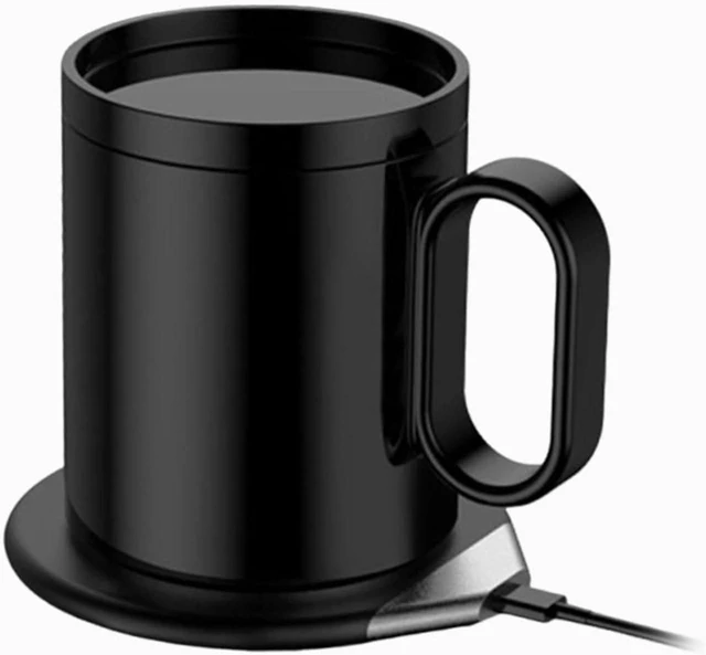 Main image of GiaoRosi and Mug Set Smart Cup Warmer Heating Portable USB 350ml with Lid Tea Milk, Black