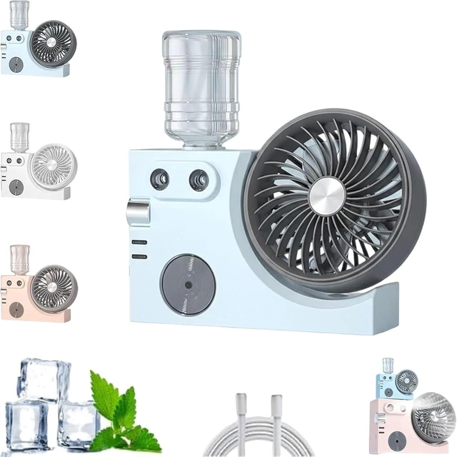 Main image of 2026 New Portable USB Rechargeable Misting Table Fan, Cooling Air Circulator with Quiet 3-Speed Mist Spray and Water Tank, Adjustable Angle for Office Home Dorm Outdoor Travel (A,Medium)