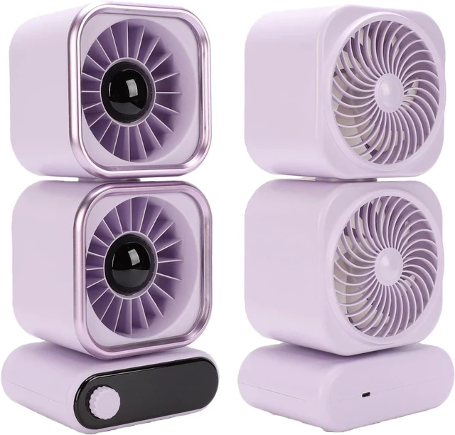 Main image of CUIFATI Dual Head Desk Fan 100 Speeds USB Rechargeable Fan Battery Operated with 4000mAh Battery 360 Degree Rotation LED Display for Home Office Bedroom