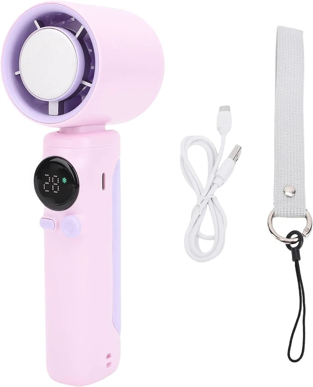 Main image of Ice Cooling Handheld Fan, USB Rechargeable with LED Digital Display, 1-199 Speeds, Long Battery Life - Turbo Airflow, Advanced Cooling Technology, Portable for Indoor and Outdo