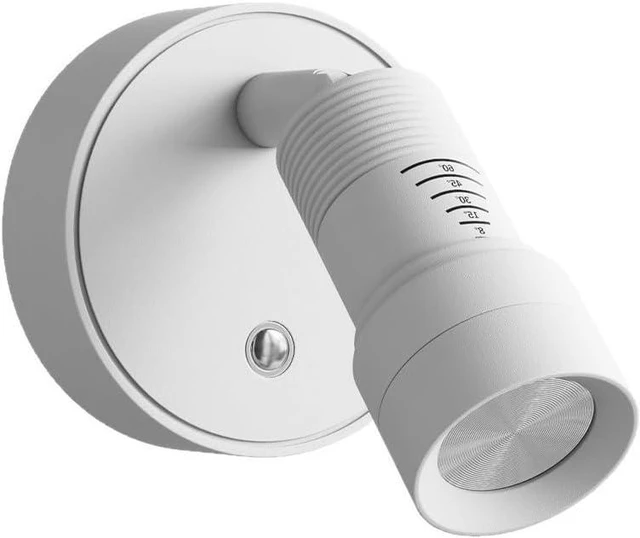 Main image of 2W USB Rechargeable Magnetic LED Spotlight,3 Color Temperature Stepless Dimmable Wall Lamp,8-60° Adjustable Beam Angle Zoomable Reading Light Cordless Bedroom Lamp,White(Pack=1)