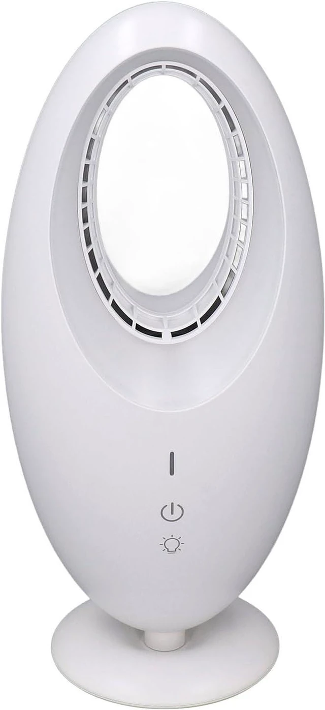 Main image of ICRPSTU Bladeless Desk Fan 3 Speeds Energy Saving Quiet Small Table Fan with LED Light for Home Office Bedroom
