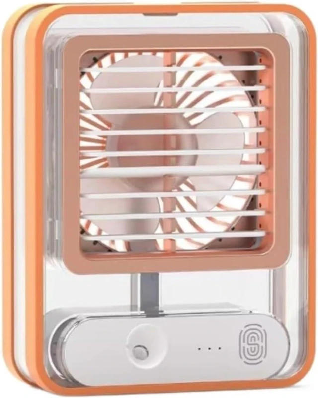 Main image of Cooling Fan For Home Office Travel Portable Mini Air Conditioner LED Night Light Quiet Electric USB Water Misting Fan For Home(Orange)