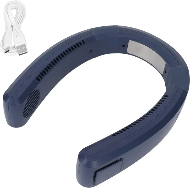 Main image of Neck Fan USB Charging 80 Holes 4000 to 5500rpm High Poly Wind Wearable Fan Portable Fan for Household Outdoor (Blue)