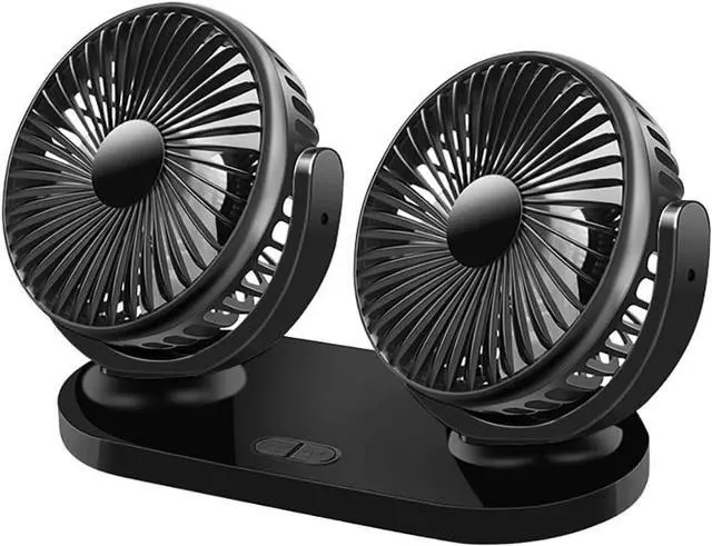 Main image of Dual Head Car Fan for Acura ILX 2013-2025 Sedan 5-Seater, 3-Speed USB Vehicle Fan Portable Strong Adhesive Mount Auto Cooling Fan,Pure Black