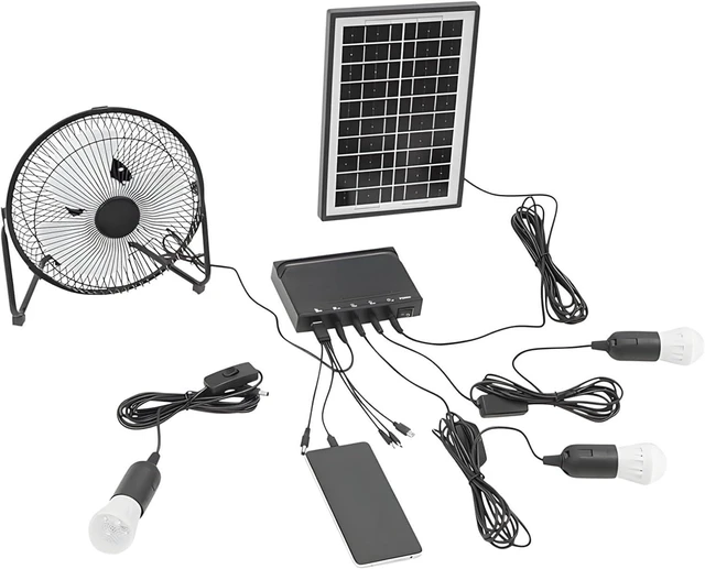 Main image of Compact Thin Solar Rechargeable 8In Fan Quiet Action Inside Use Rechargeable Outdoor Fan with USB