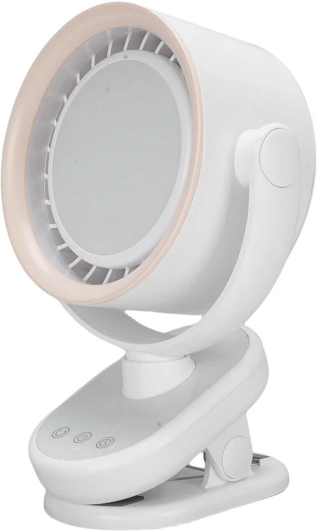 Main image of Asixxsix Bladeless Desk Fan, 100 Speed Adjustable USB Powered Quiet Cooling Fan with Tilt Head and 4000mAh Battery, Desktop On for Home Office Bedroom Dorm (White)