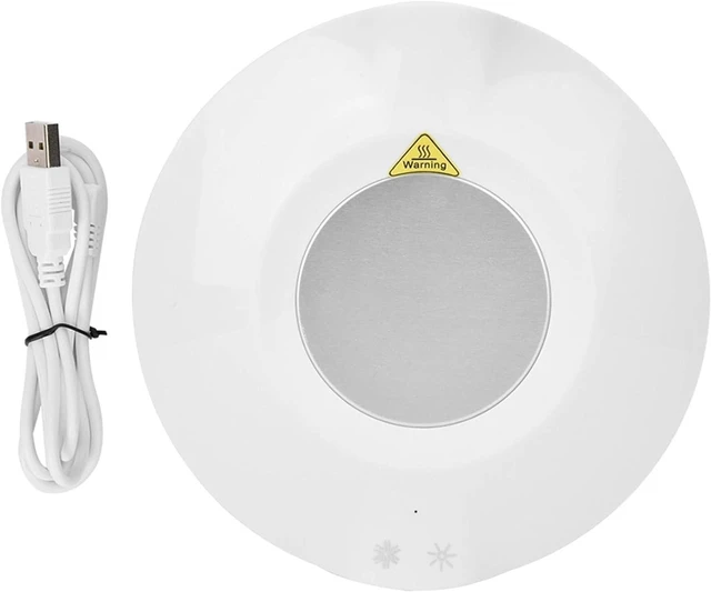 Main image of USB Powered Dual Function Coaster, USB Office Cup Warmer and Cooler Mat, Heats to 65°C or Cools to 8°C, ABS Insulated Drink Coaster with 1m USB Cable for Home Office Use (White)