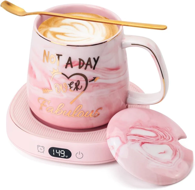 Main image of Coffee Mug Warmer & Not A Day Mug Set, Electric Cup Warmer for Desk Office Home, Beverage Warmer with 3 Temperature Setting, 8-Hours Auto Shut Off, Best Birthday Present Ideas for Women