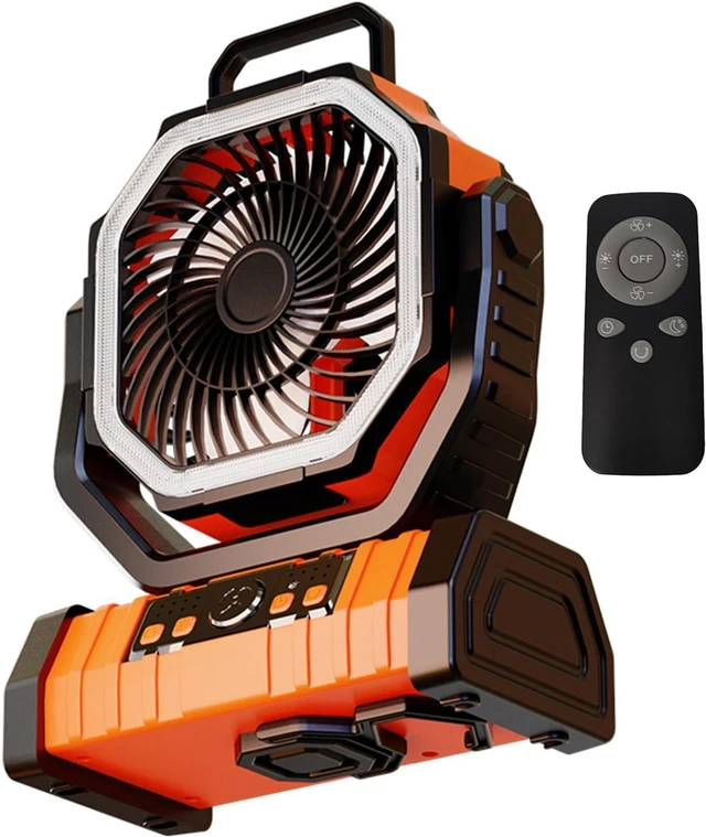 Main image of USB Rechargeable Fan Camping Fan with Light Adjustable 10W Long Battery for Camping Travel