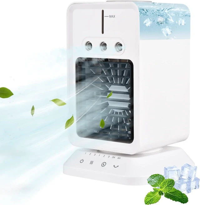 Main image of aqxreight Mini Cooler Portable Desk Cooling Fan with Humidifier Function Wind Direction Timer 3 Speeds for Outdoor Use