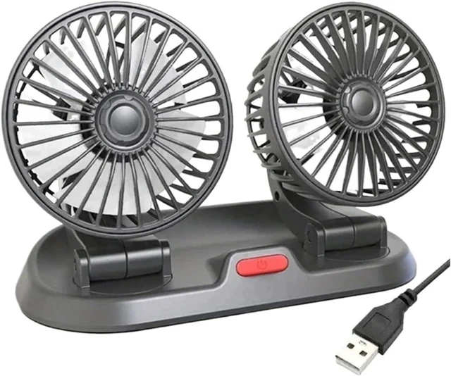 Main image of compatible Car Fan 360° Adjustable 3 Head Air Automotive Electric USB/12V/24V 2 Speeds Silent For Desk Office&Car(1 5V USB)