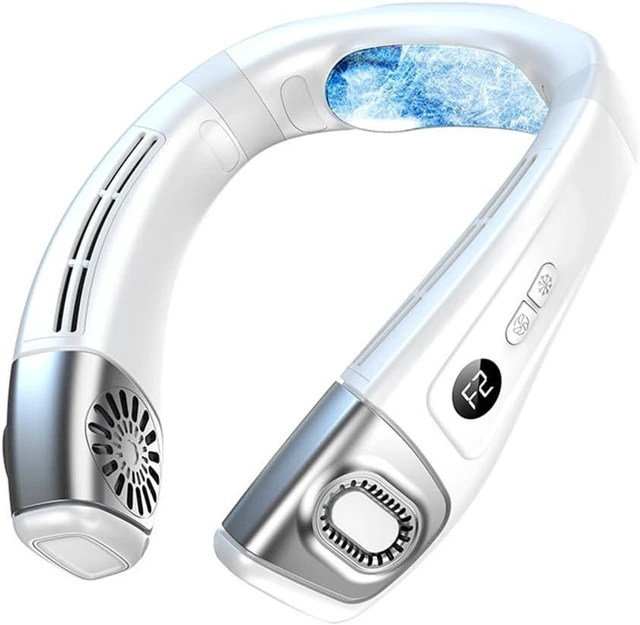 Main image of Neck Fans That Blow Cold Air Neck Fan Rechargeable Neck Fan with Cooling Plate White