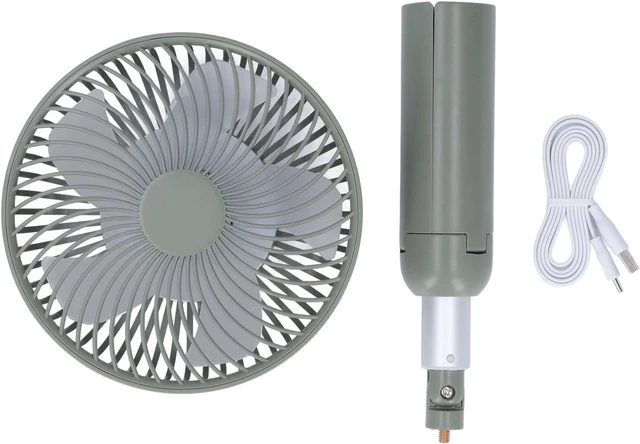 Main image of Desk Fan with Telescopic Stand, USB Rechargeable Portable Handheld Green Fan - Automatic Oscillation, Long Battery Life, Ideal for Office and Outdoor Use (Green)