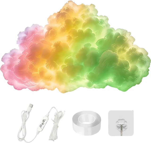 Main image of LED Cloud Light - Music Rhythm USB Lamp, 15x10cm Decorative Cloud Light with Color-Changing LED for Bedroom Nursery Living Room, Portable Lamp with Music Feature for Home Office Party Bar Teen