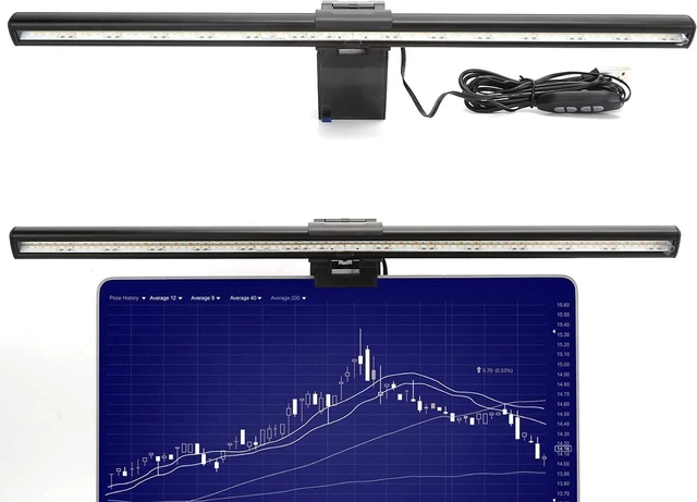 Main image of USB Powered Light Bar with Adjustable Color Temperature Eye Protection Reading Light for Computer Monitor, LED Lamp Hanging, 15.7in, White, Natural, for Work Space