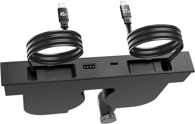 Main image of USB Hub for Tesla Model Y Juniper Accessories 2026 & Model 3 Highland 2025 Accessories, Hidden Console Phone Charger Hub, Center Console Interior (1-Type C for ModelY/3 Juniper&Highland)