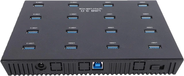 Main image of EBTOOLS USB 3.0 Hub, 16 Port USB 3.0 Splitter with Individual LED Short Circuit Alert and 5Gbps Data Transfer, for Flash Drive Card Reader Batch Testing Data Copying PC Laptop (US Plug)