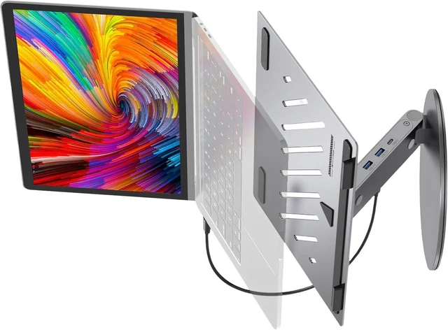 Main image of Premium Metal Laptop Stand with Expandable USB C Docking Station Supporting 4K 60Hz Video Output USB C Docking Station with Stand