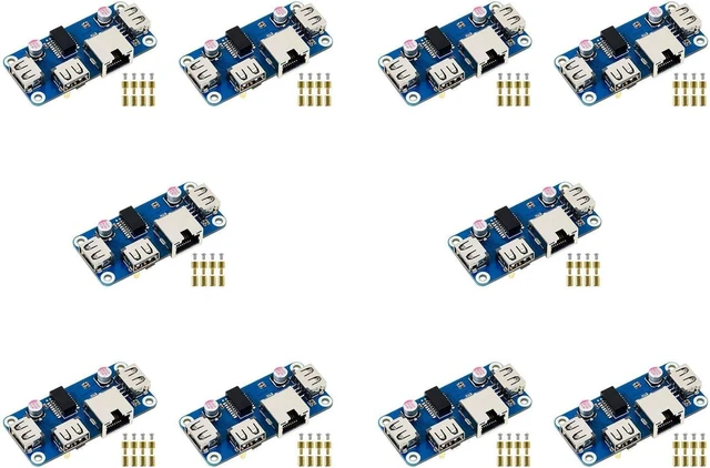 Main image of 10X Ethernet/USB HUB HAT(B) for 4B/3B+/3A+/2B/Zero/Zero with Zero WH,with 1X RJ45 Ethernet Port