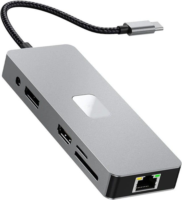 Main image of 11 in 1 Advanced Connectivity Hub with Two 4K Output Memory Card Slots 100W Energy for Laptop USB C Adapter