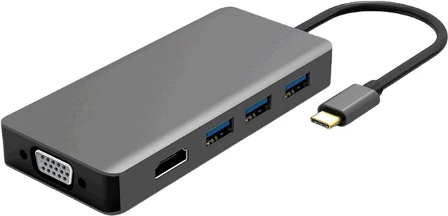 Main image of USB C Hubs Adapter USB3.1 to Video+VGA Converters Fast Data Transfer Capabilities High Clear Video Output Hubs