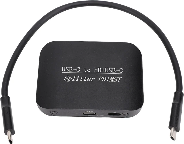 Main image of Type C to HD Type C Splitter Adapter High Performance 4K 60Hz Dual Display Multimedia Converter with PD Charging for Laptop PC Iron Shell