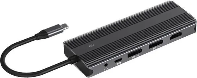 Main image of USB C Hubs 11 in 1 Providing HDTV 4K @ 60Hz DisplayPort RJ45 USB Charging Port Music Output for Laptop Multiports Hubs