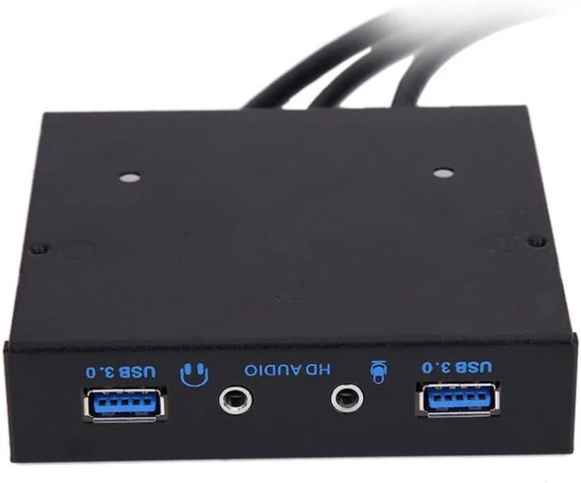Main image of 3.5 Inch 20 Pin to 2 USB 3.0 Port Hub Plus HD Audio PC Floppy Expansion Front Panel