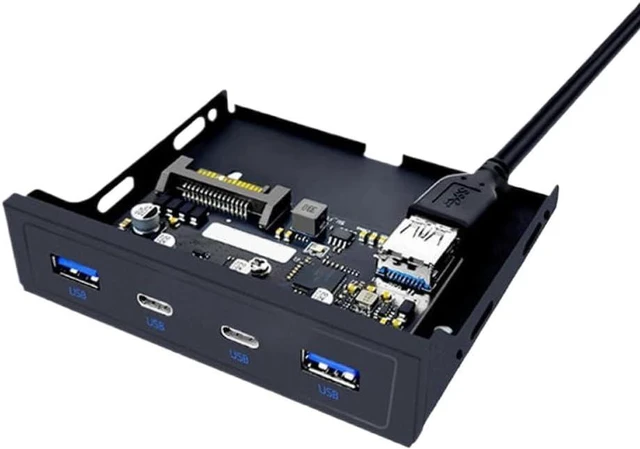 Main image of USB Front Panel Expansion Adapter 20 Pin 3.5 Inch Floppy Bay 2 Port USB 3.0 2 Port USB 3.2 GEN1 5Gbps Type C Compatible with Desktop