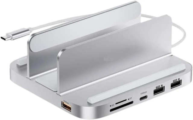 Main image of USB C Stand Hub with SSD Enclosure 8 in 1 Vertical Dock Compatible with 2018 Later M2 M1