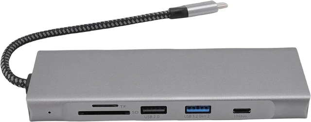 Main image of USB Hub 8 Ports, 8 in 1 Aluminum High - Speed USB C Splitter Hub for PC, Laptop, Desktop, Computer, Support for 4K Video Output for Home, Office, Study