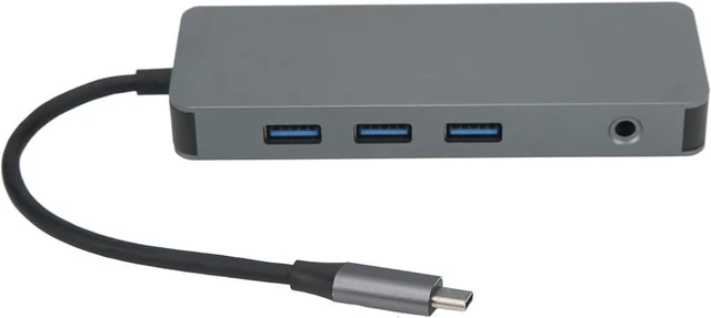 Main image of 10 in 1 USB C Hub Multiport Adapter, Aluminum Alloy, PD Fast Charge and Dual HD, 100W Power Delivery, Type C to VGA and 4K HDMI Docking Station for Laptop and Projector