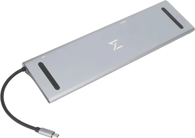 Main image of USB C Docking Station 12 in 1 Multifunctional for PD Fast Charging 4K HD Display for All Type C Computers Aluminum Alloy Gray (Grey)